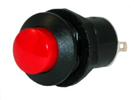 Pushbutton switch (NO) - ø15mm - solder - red