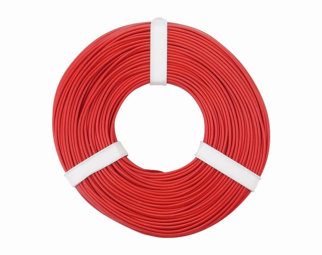 x10 reels of 10m PVC cable 0,25mm² - red