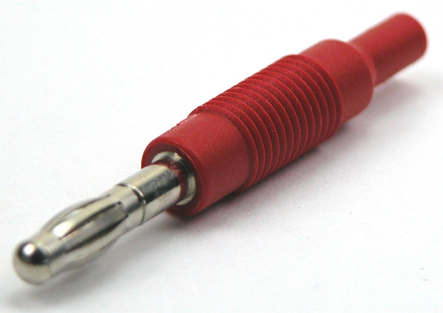 Adaptor Labory socket ø2mm - Labory plug ø4mm - red