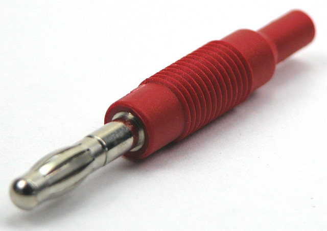 Adapter Labor buchse ø2mm - Labor stecker ø4mm - rot