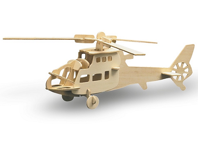 Houten bouwplaat - Helicopter