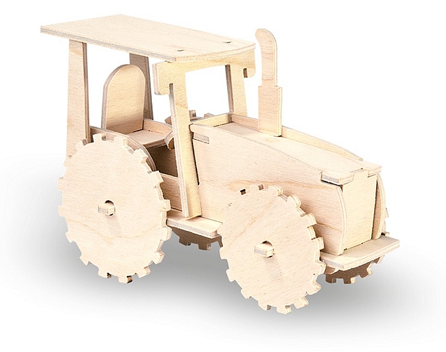 Houten bouwplaat - Tractor
