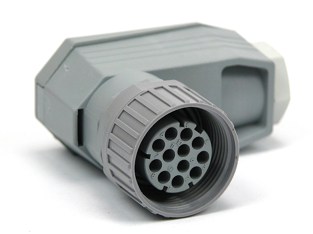 Connector 11-polig+PE 5A/60V PG11 - gewinkelt