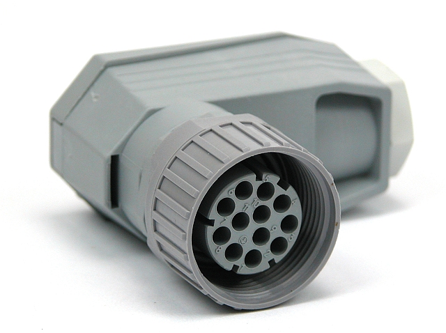 Connector 11-polig+PE 5A/60V PG11 - angled