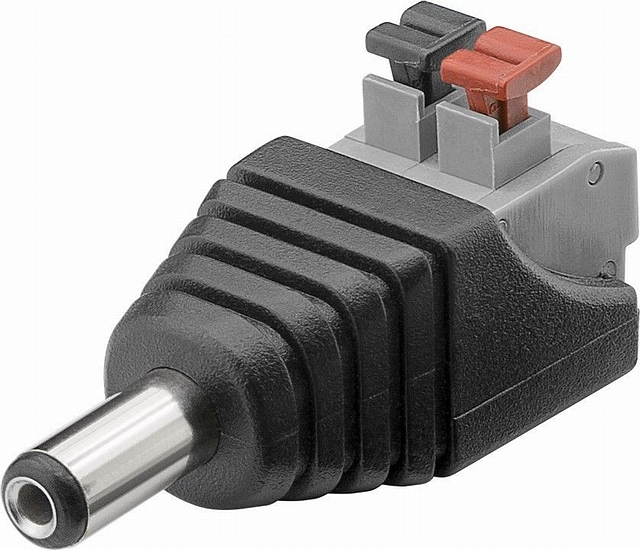 Voedingssteker ø5,5/ø2,1mm met drukaansluitingen