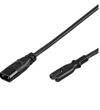 Netsnoer verlengkabel - zwart - 2m