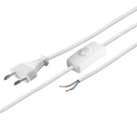 Eurostecker -> abisolierte kabelenden und schalter 1,5m - weiss