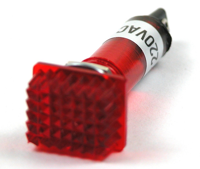 Neon indicatorlight 12x16mm 230V - red