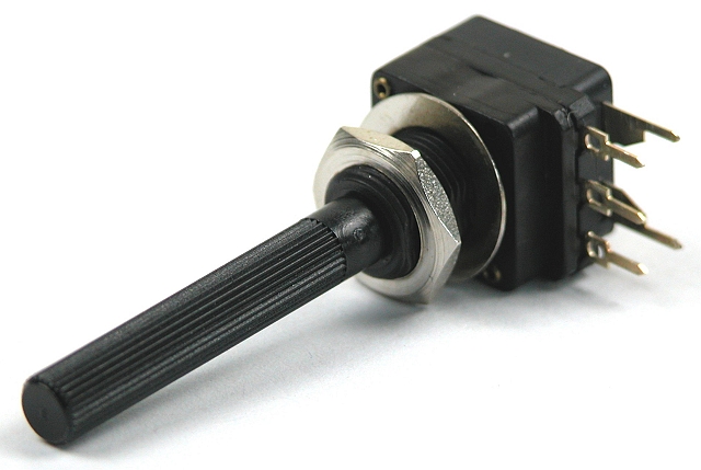 Potentiometer with ø6mm schaft plastic mono-lin 50K with switch