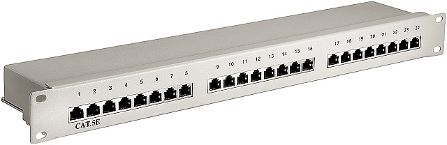 19" Patchpanel Cat5e 24-ports - schielded