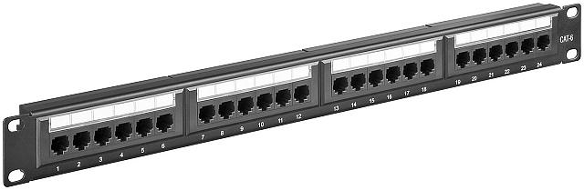 19" Patchpanel Cat6 24-ports - unschielded