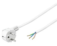 Netzkabel Schuko abgewinkelt mit 3 lose kabelenden 3x0,75mm² - 1,5m - weiss