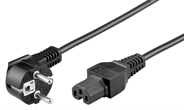 Netzkabel 3x0,75mm² - 2m - schwarz - für warmgeräte