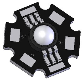 RGB Power LED Star 3W RGB 130° - Lens =  transparent