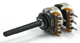 Potentiometer mit ø4mm achse kunststof stereo-lin 47K