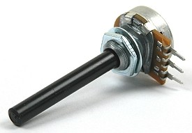Potmeter ø6mm as plastic mono-log 2K2