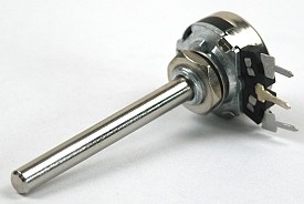 Potmeter mono-log ø4mm as metaal - 1M - uitlopend