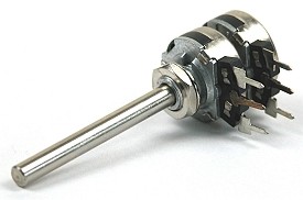 Potentiometer stereo-lin ø4mm metall achse - 1K