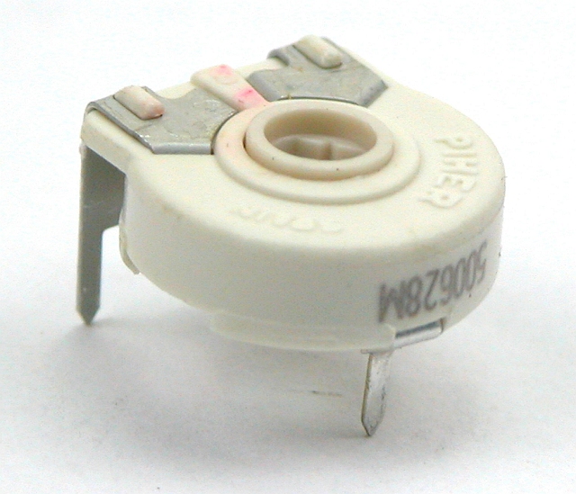 Cermet trimmer 1-gang ø15mm liegend - 100K