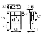 Printvlakbus 6,3x0,8mm recht vertind