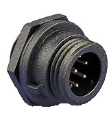 Panelmount plug 8A/250Vac/dc - 3-pos