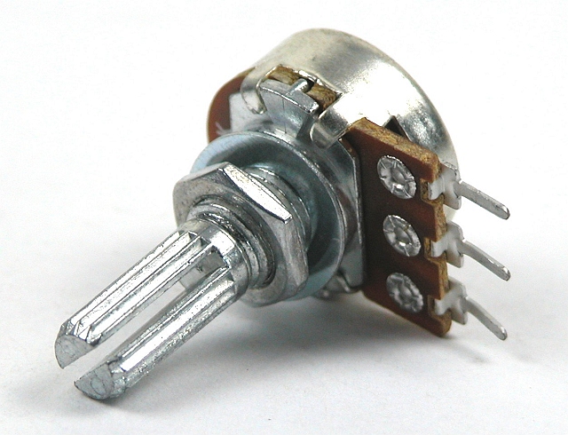 Potmeter 20K mono-logarithmisch  mit gezahnt achse