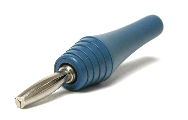 4mm Banaansteker - blauw - uitlopend