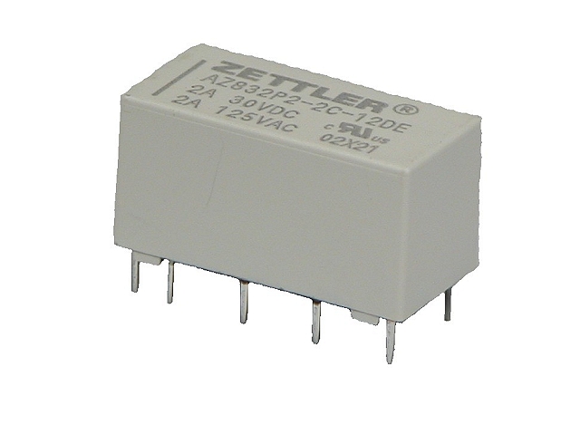 Relais 2xchange-over 12Vdc 3A bistabel (2-coils)