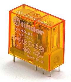 Insteek-/printrelais 2xwissel 8A - raster 5mm - 24Vac