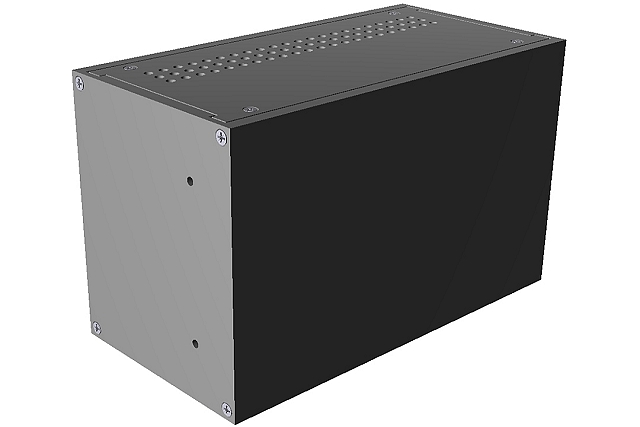 Rack 3HE - 211 x 108 x 133mm - black - with vented top/bottom