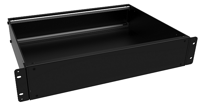 19" Rack 2HE - 330mm depth aluminium - black