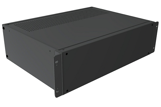 19" Rack 3HE - 330mm depth aluminium with ventilated top+bottom- black