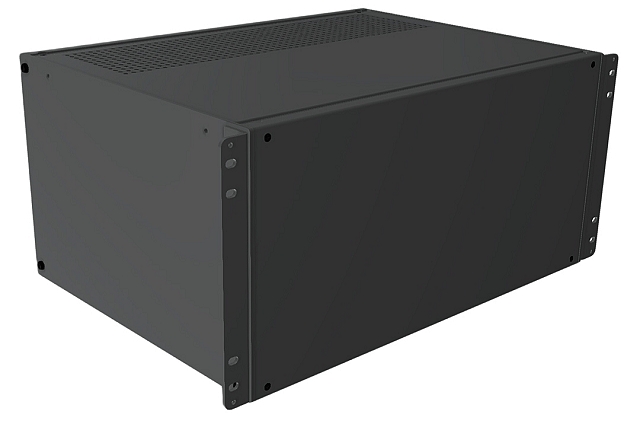 19" Rack 5HE - 330mm depth aluminium with ventilated top+bottom - black