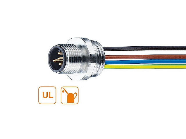 Inbouw connector 4-polig M12 male 0,5m kabel - PG9
