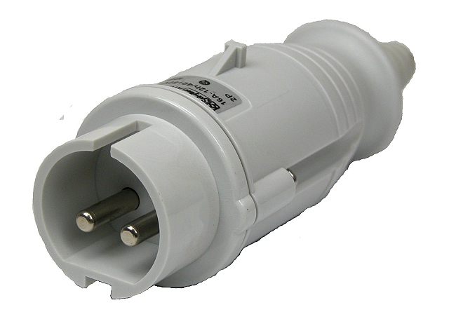 Plug 2-polig male 42Vac 12' - IP44 - uitlopend