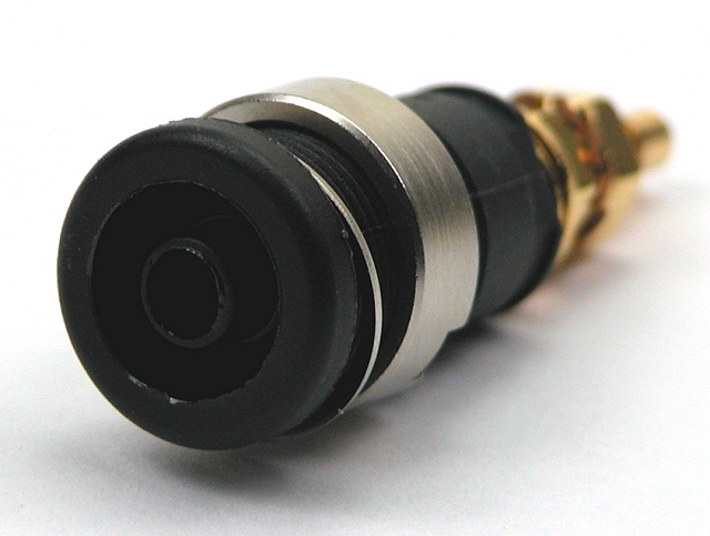 Safety Labory socket panelmount ø4mm - faston - black