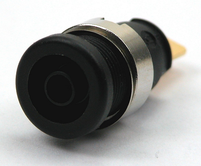 Safety Labory socket panelmount ø4mm - faston - black