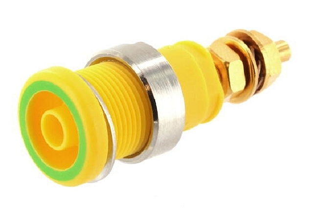 Safety Labory socket panelmount ø4mm - yellow/green