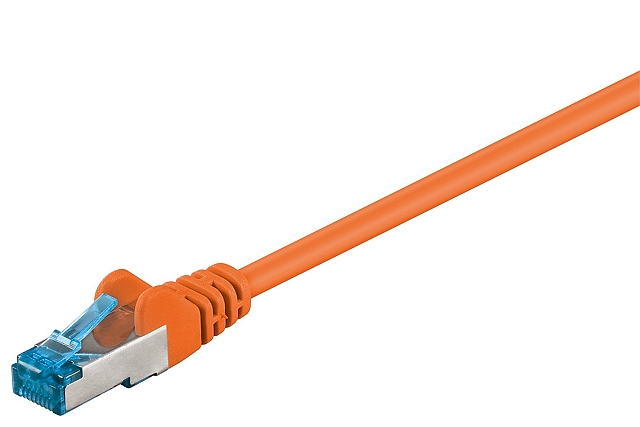 Patchkabel S/FTP Cat6A AWG27/7 - halogeenvrij - oranje - 10m