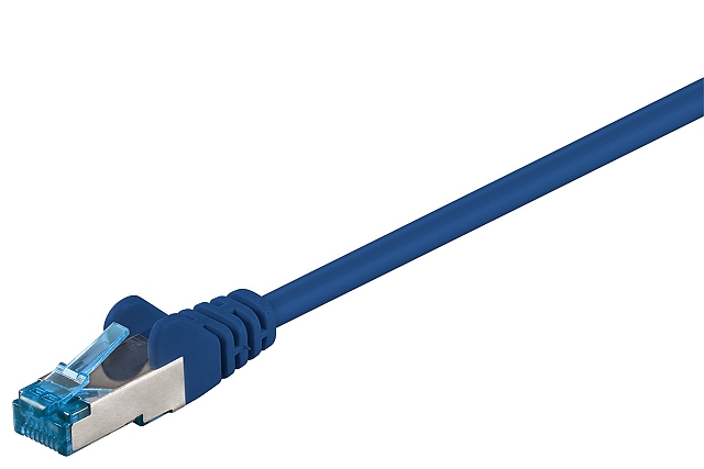 Patchkabel S/FTP Cat6A AWG27/7 - halogeenvrij - blauw - 0,25m