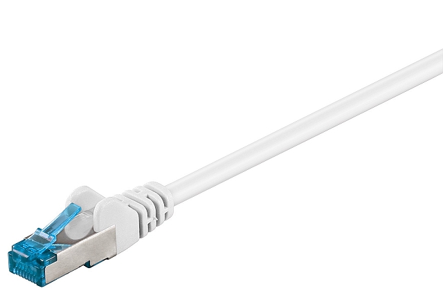 Patchkabel S/FTP Cat6A AWG27/7 - halogeenvrij - wit - 1m