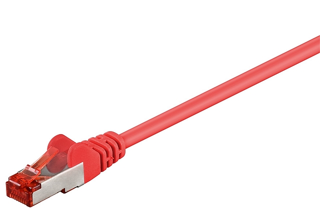 Patchkabel S/FTP Cat6 AWG27/7 - halogeenvrij - rood - 0,5m