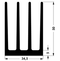 Koelprofiel 34,5x37,5x50mm - zwart