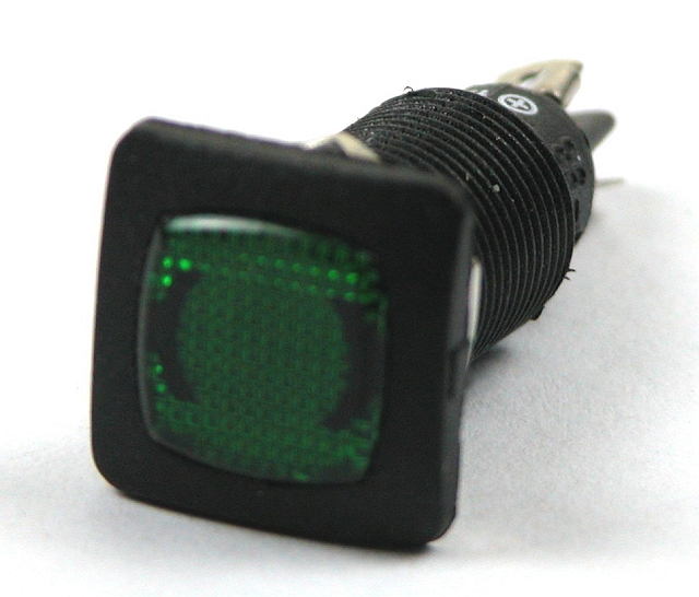 Signaallamp 14x14mm 12Vdc - groen