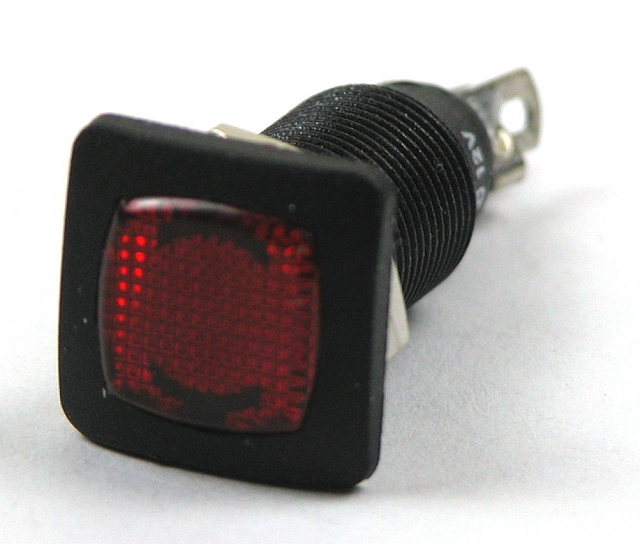 Indicator light 14x14mm 12Vdc - red