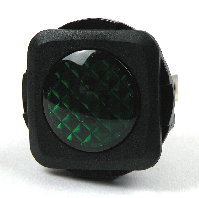 Indicator light 23,4x23,4mm 12Vdc - green