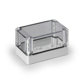 Enclosure ABS 75 x 125 x 75mm - IP-67 - RAL-7035 - transp. lid