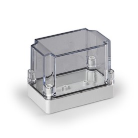 Enclosure ABS 75 x 125 x 100mm - IP-67 - RAL-7035 - transp. lid