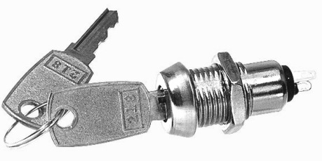 Mini sleutelschakelaar - 120V/2A - ø15mm