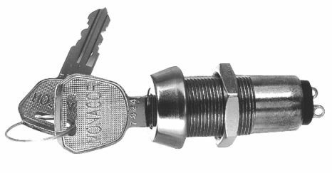 Sleutelschakelaar - 150V/3A - aan-uit ø24mm